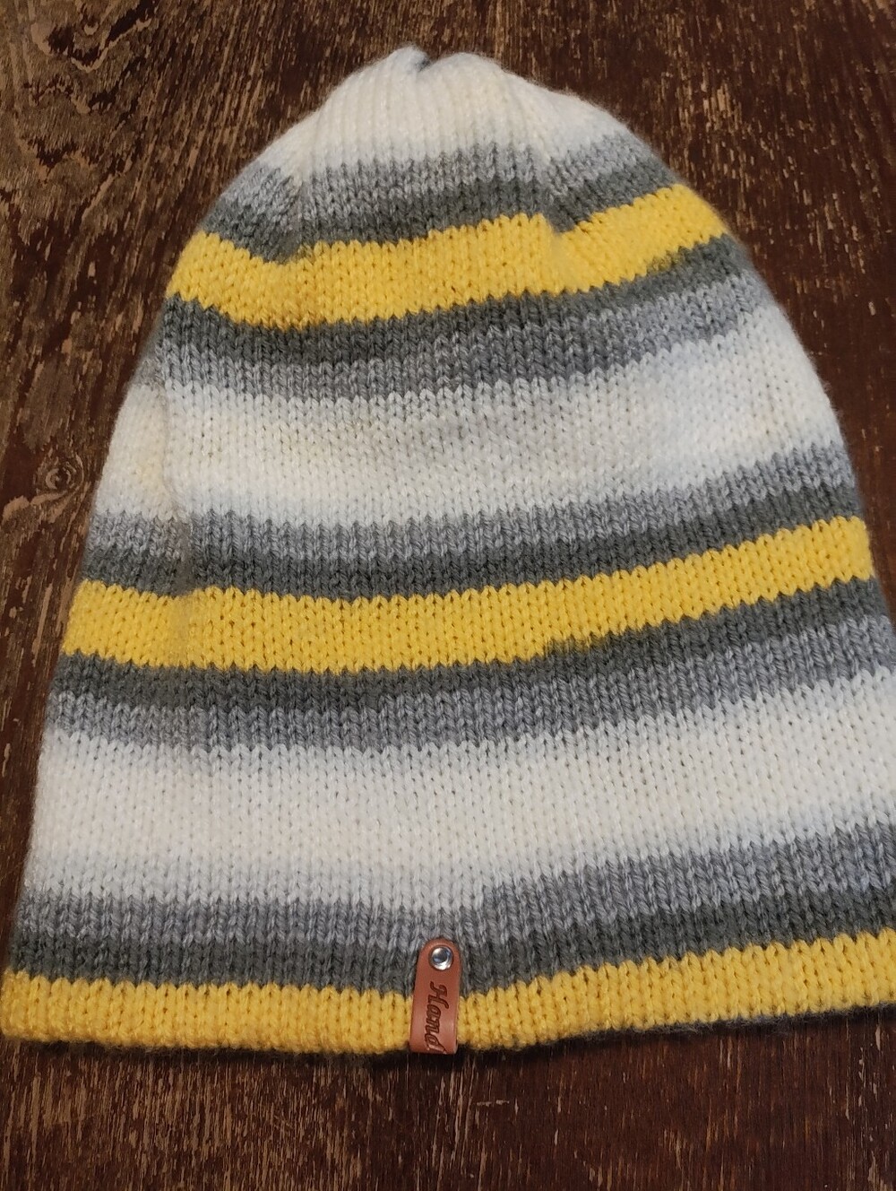Handknitted Mussselburgh Hat.